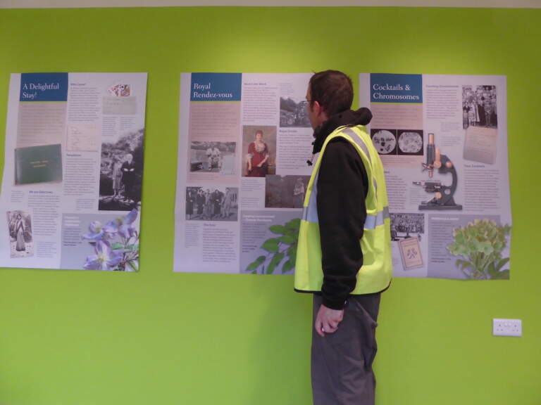 3. Testing Highdown Gardens draft panels for new Visitor Centre. Content by Hamish design by Blacker 2021 768x576