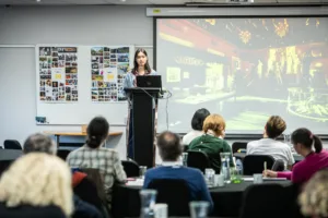 Presentation at a conference setting.