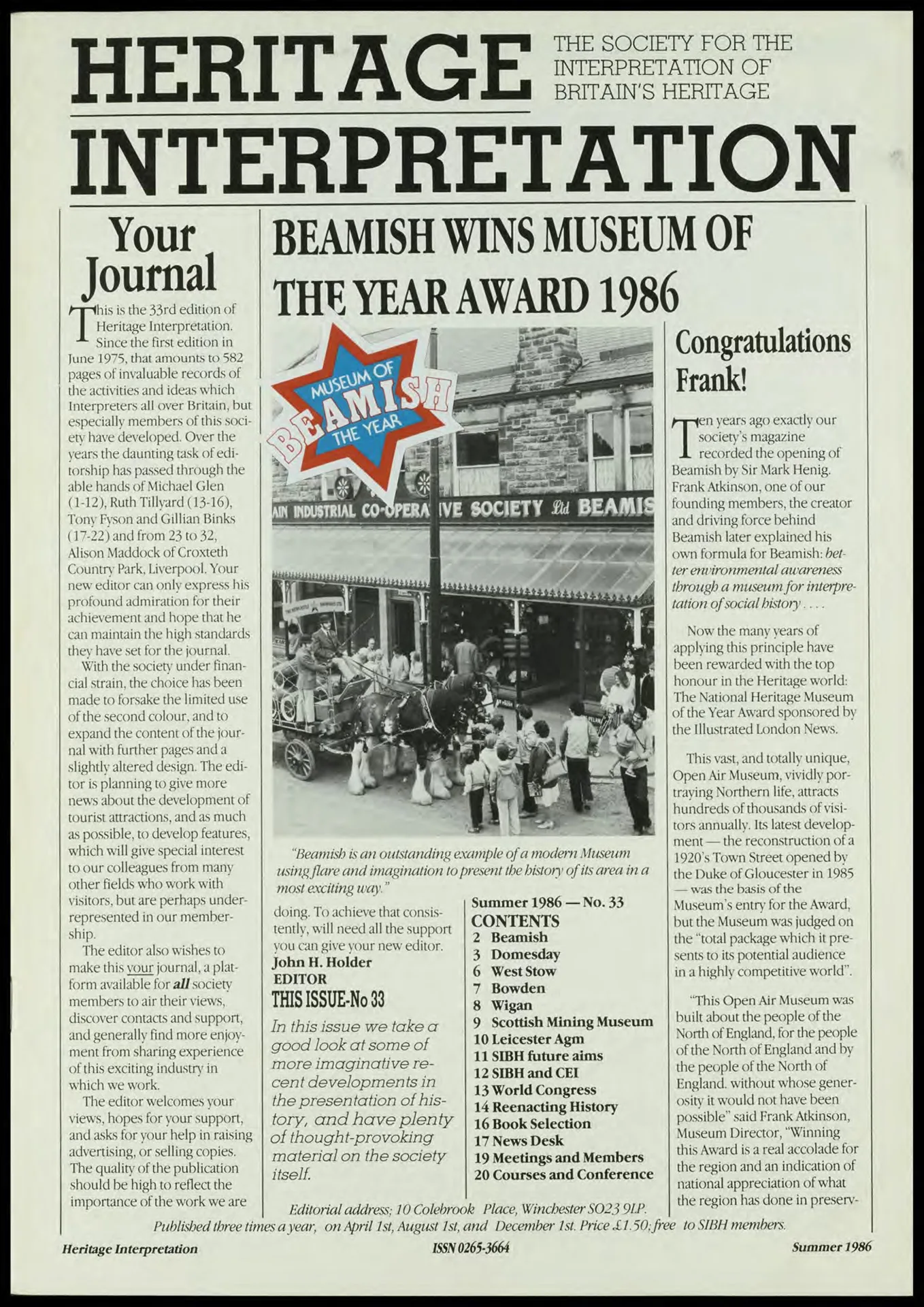 Interpretation Issue 33 Summer 1986