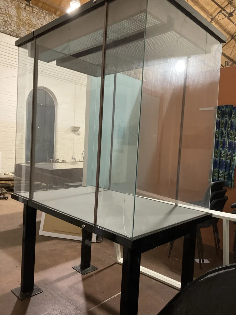 Display Case on black stands